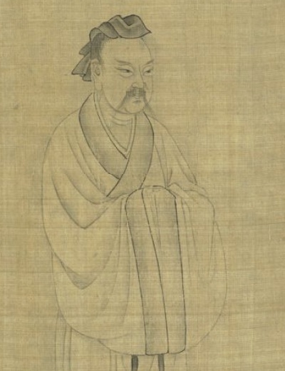 Traditional Chinese painting of Sun Tzu in long robes